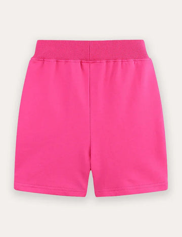 Animal Embroidered Cotton Shorts